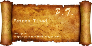 Petres Tibád névjegykártya